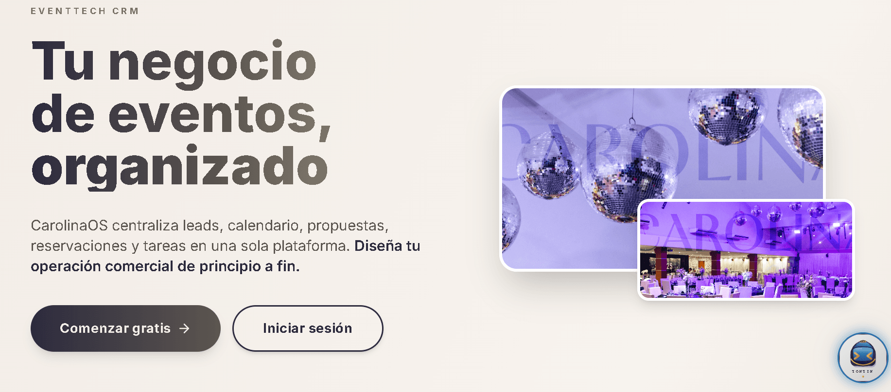 Captura de CarolinaOS - EventTech CRM