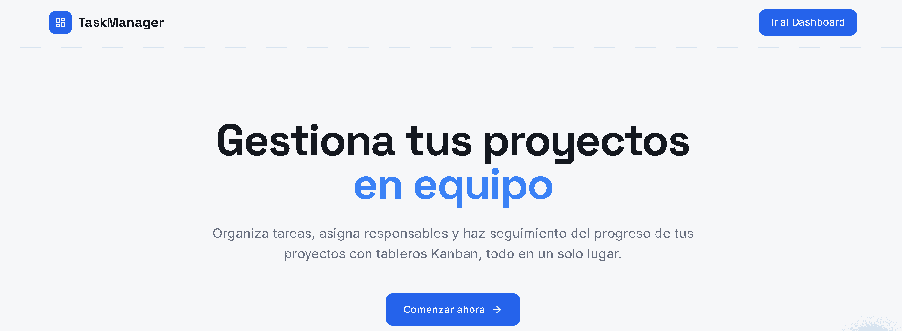 Captura de TaskManager - Gestión de Proyectos